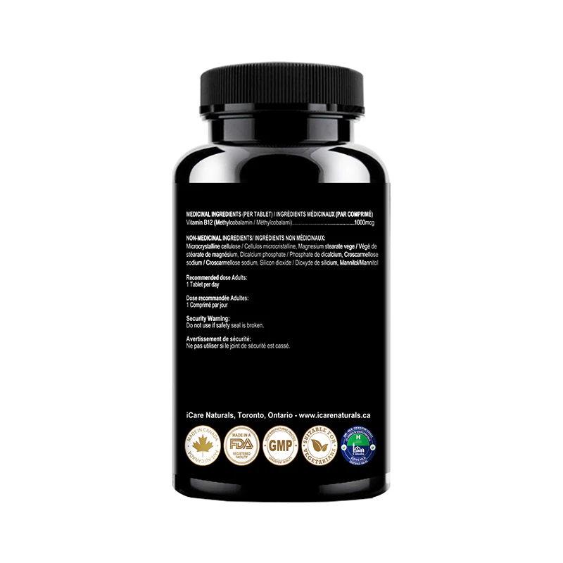 Vitamin B12 Supplement - 1000 mcg for Vegetarians, Gluten-Free, Halal - Image 2